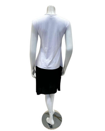 Slimit SLM2616B 43" White/Black Sleeveless Shell Slip Adjustable Neck myselflingerie.com
